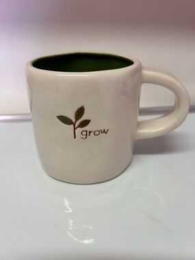 Starbucks Cream Ceramic 'grow' Mug with Green Interior